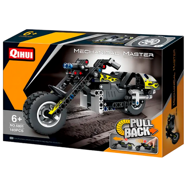 Constructor XTech Pull Back Motorbike Black Numărul de piese 183, 6+ photo 1