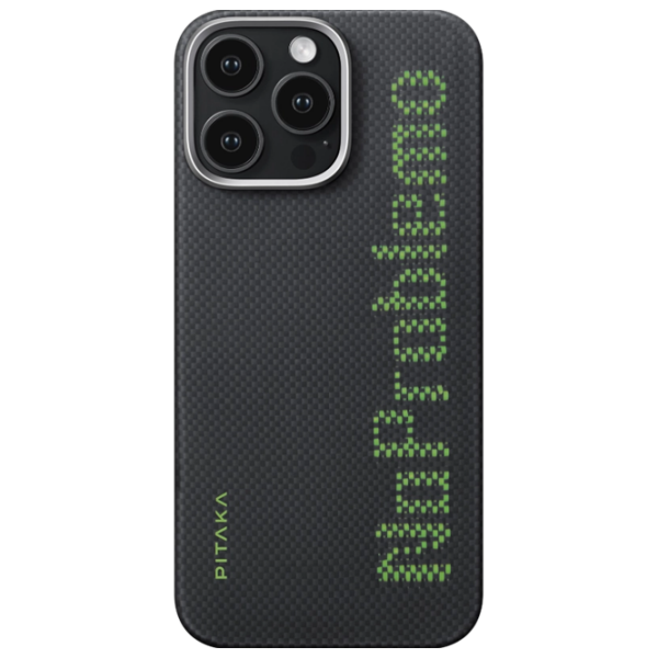 Husă pentru smartphone Apple iPhone 16 Pro Max (Luminous Tactile Woven) Green Black Pitaka, PC, MagSafe Back
