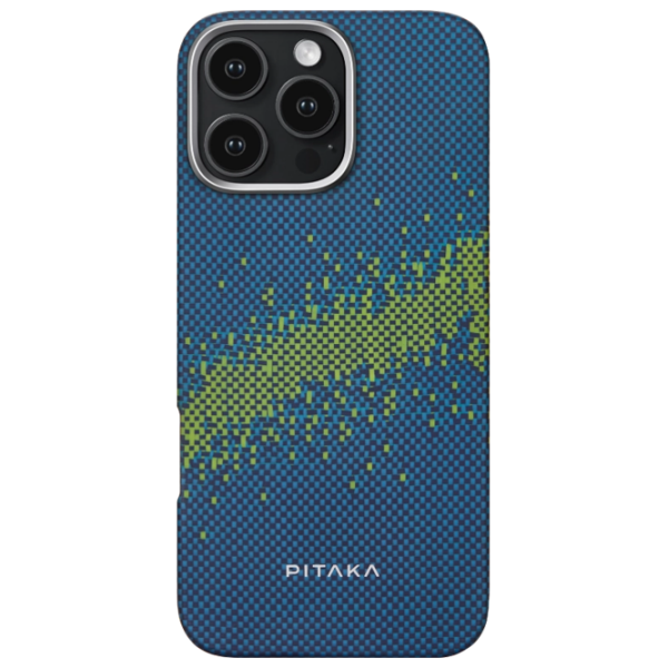 Husă pentru smartphone Apple iPhone 16 Pro Max (Lumintex Tactile Woven) Green Blue Pitaka, PC, MagSafe Back