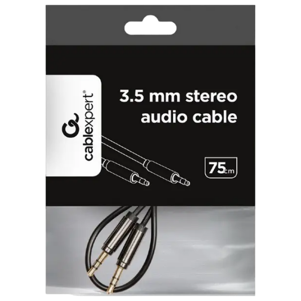 Cablu audio Cablexpert CCAP-444-0.75M 3.5 mm / 3.5 mm Black  photo 4
