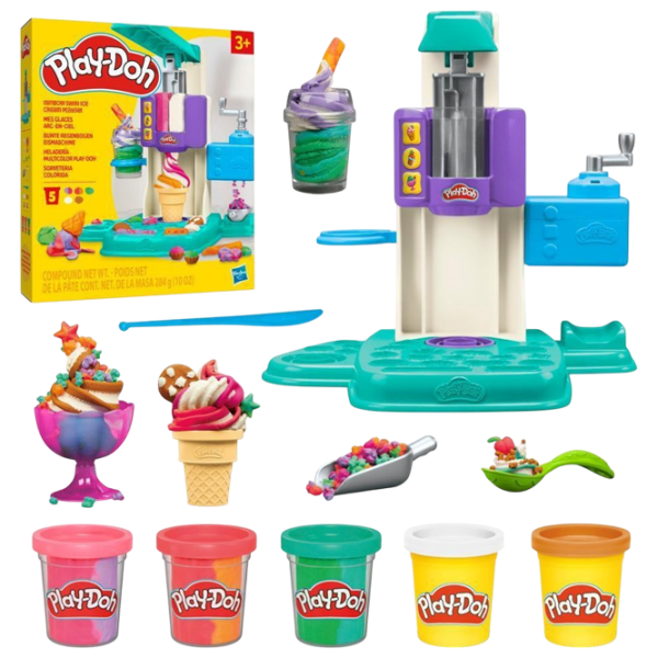 Настольная игра Hasbro Play-Doh Rainbow SwirlIice Cream Развитие, 3+ photo 1