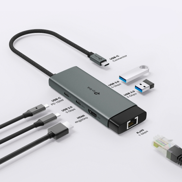 Адаптер TP-Link UH6120C Серый USB Type-C photo 4