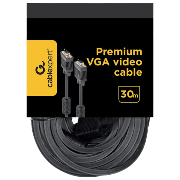 Cablu video Cablexpert CC-PPVGA-30M-B VGA / VGA Black  photo 3