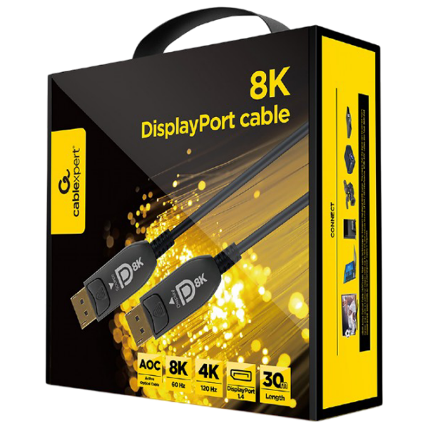 Cablu video Cablexpert CC-DP8K-AOC-30M DisplayPort / DisplayPort Black  photo 3