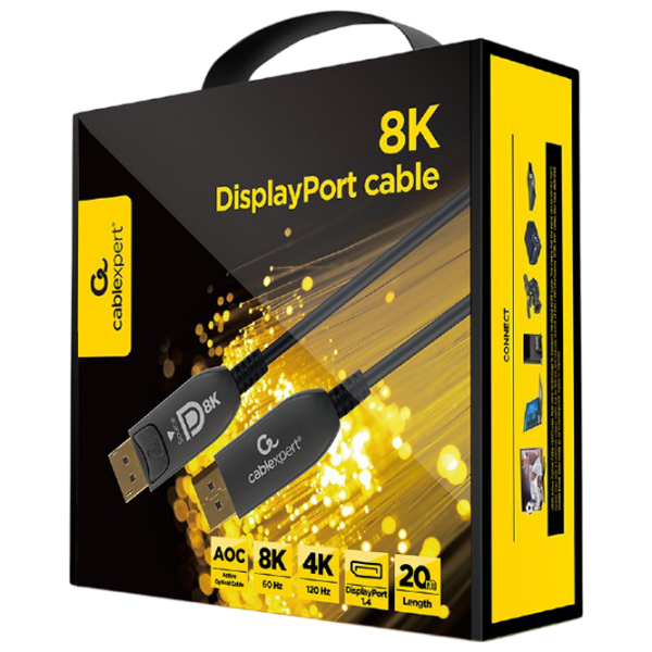 Кабель видео Cablexpert CC-DP8K-AOC-20M DisplayPort / DisplayPort Черный  photo 3