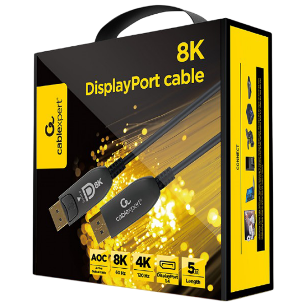 Cablu video Cablexpert CC-DP8K-AOC-5M DisplayPort / DisplayPort Black  photo 3