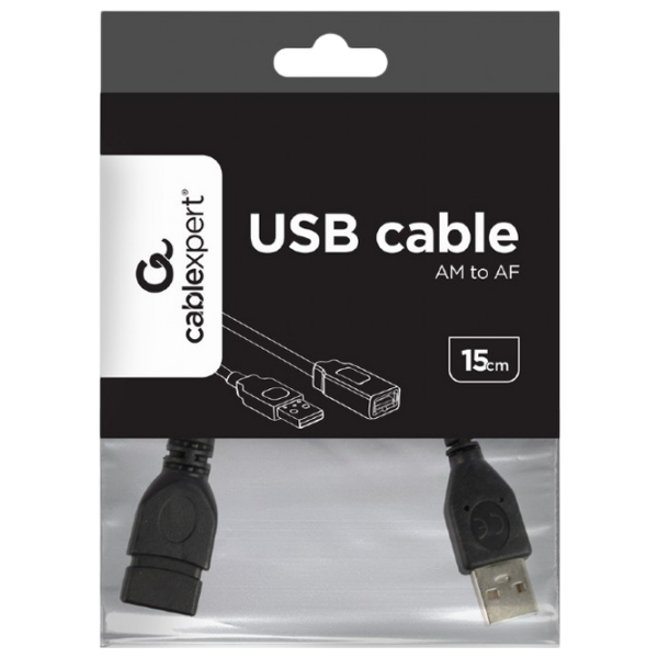 Кабель данных Cablexpert CCP-USB2-AMAF-0.15M USB Type-A / USB Type-A Черный  photo 3