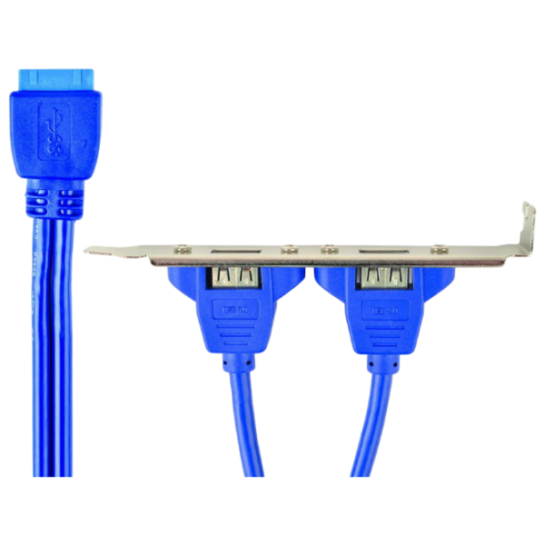 Кабель данных Cablexpert CC-USB3-RECEPTACLE 20 pin / USB Type-A Синий  photo 2