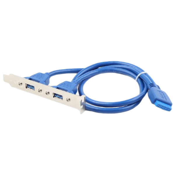 Кабель данных Cablexpert CC-USB3-RECEPTACLE 20 pin / USB Type-A Синий  photo 3