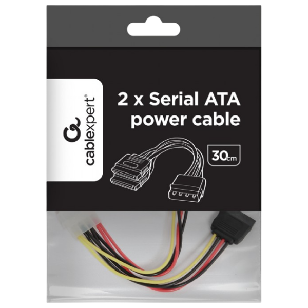 Кабель питания Cablexpert CC-SATA-PSY-0.3M Molex / SATA Черный  photo 2