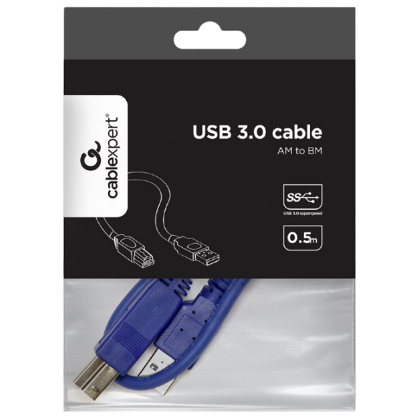 Кабель данных Gembird CCP-USB3-AMBM-0.5M USB Type-A / USB Type-B Синий  photo 4