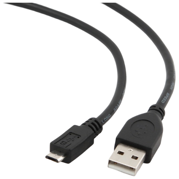 Кабель данных Gembird CCP-mUSB2-AMBM-0.5M USB Type-A / microUSB Черный  photo 2