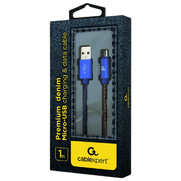 Cablu de date Cablexpert CC-USB2J-AMmBM-1M-BL microUSB / USB Type-A Blue  photo 2