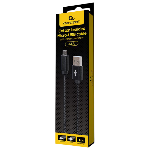 Cablu pentru telefon Gembird CCDB-mUSB2B-AMBM-6 microUSB / USB Type-A Black  photo 2