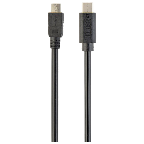 Кабель данных Cablexpert CCP-USB2-mBMCM-1M USB Type-C / microUSB Черный  photo 1