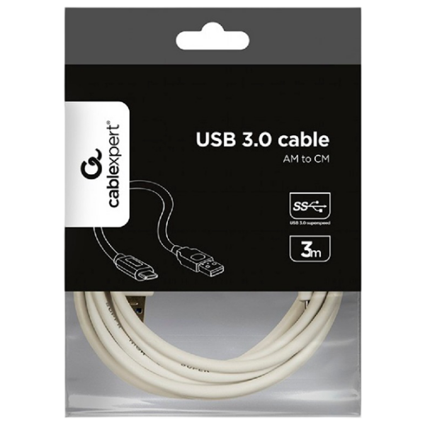 Кабель данных Cablexpert CCP-USB3-AMCM-W-10 USB Type-C / USB Type-A Белый  photo 3