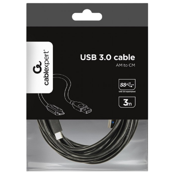 Кабель данных Cablexpert CCP-USB3-AMCM-10 USB Type-C / USB Type-A Черный  photo 4
