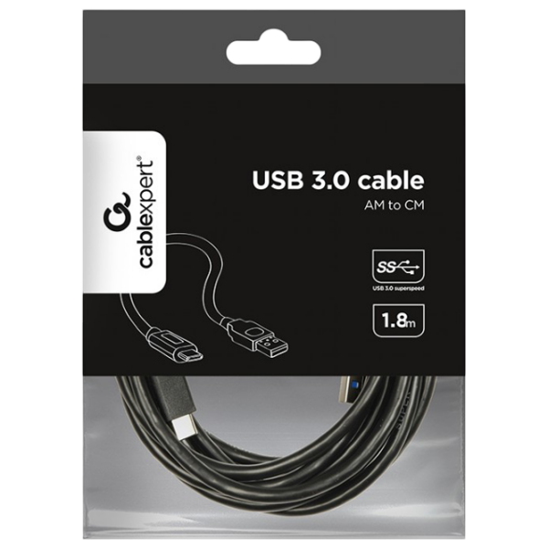 Кабель данных Cablexpert CCP-USB3-AMCM-6 USB Type-C / USB Type-A Черный  photo 4