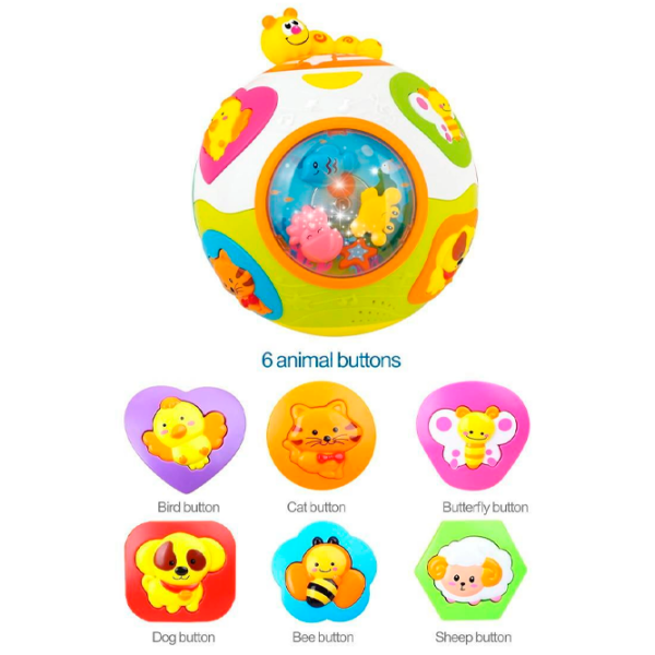 Интерактивная игрушка Hola Toys Мяч музыкальный HT 938 Разноцветный Для детей, 6 месяцев  photo 2