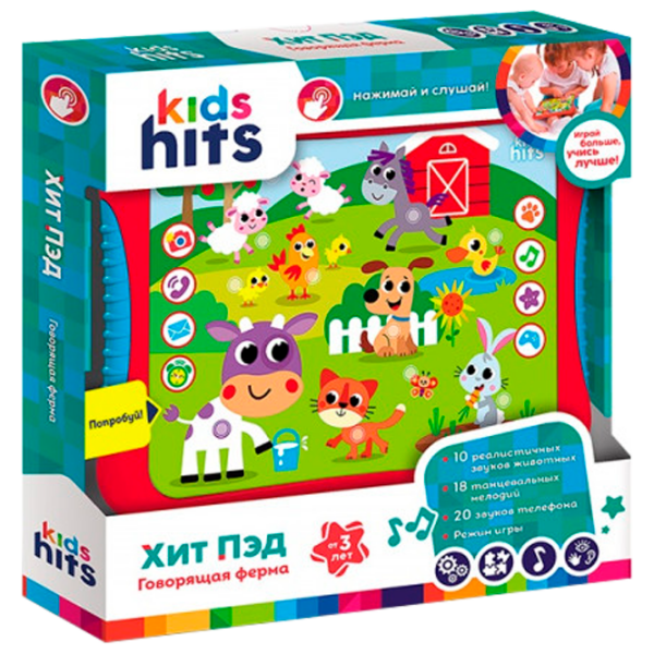 Интерактивная игрушка Kids Hits Планшет Моя Ферма KH01/004 Красный Для детей, 36 месяцев photo 1