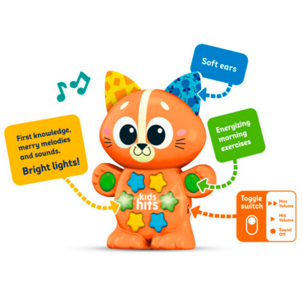 Интерактивная игрушка Kids Hits Babies Музыкальный котенок KH09/004 Оранжевый Для детей, 2+ photo 3
