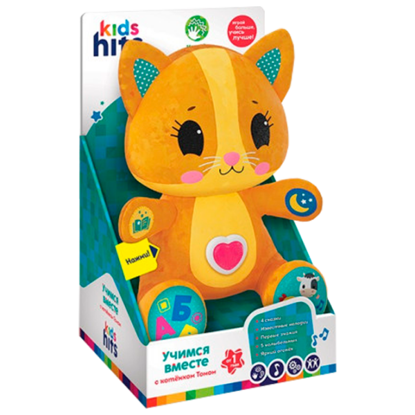 Интерактивная игрушка Kids Hits Учимся вместе С котенком Томом KH14/001 Оранжевый Для детей, 1+ photo 1
