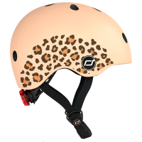 Cască de protecție Scoot and Ride Leopard Beige Black Beige Black