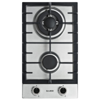 Plită încorporabilă pe gaz Bauer GH-302SS02 Inox Sticlă călită, Gratare: Fontă