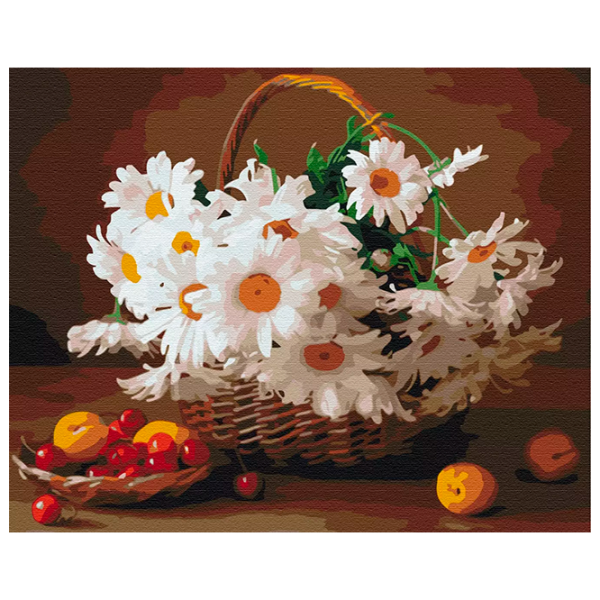 Pictură pe numere BrushMe Margarete de câmp BS29376 50 x 40 cm, Pânză photo 1