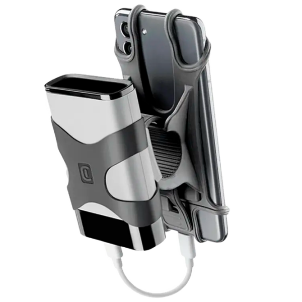 Suport pentru telefon Cellularline BIKEHOLDERPBK Black Gray Black Gray photo 1