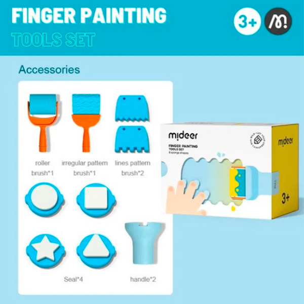 Креативный набор Mideer Finger Paint Tools set MD6301 Синий Для детей, 3+ photo 4