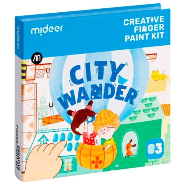 Set de creație Mideer Creative Finger Paint Kit City Wander CT1506 Blue Pentru copii, 1+ photo 1