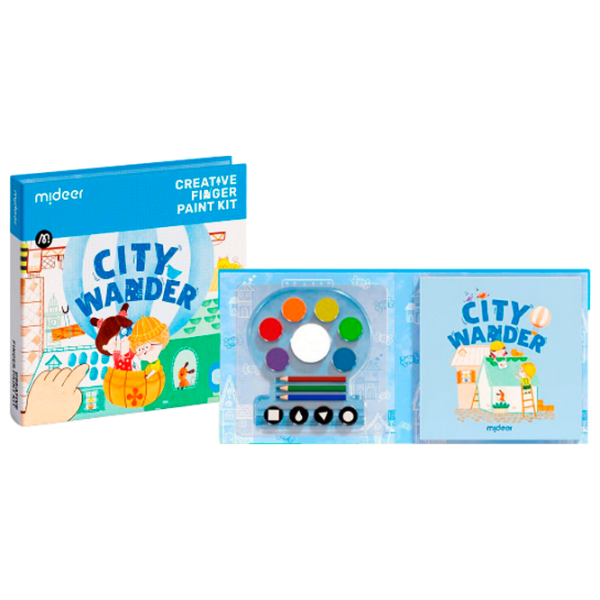 Set de creație Mideer Creative Finger Paint Kit City Wander CT1506 Blue Pentru copii, 1+ photo 3