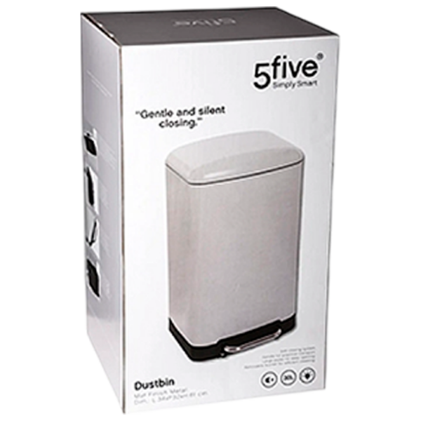 Coș de gunoi Five Ariane White Inox, 30l photo 3