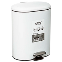 Coș de gunoi Five Siliflex White Metal, 6l