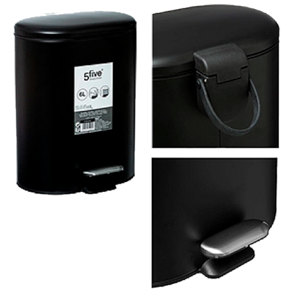 Coș de gunoi Five Siliflex Black Metal, 6l photo 4