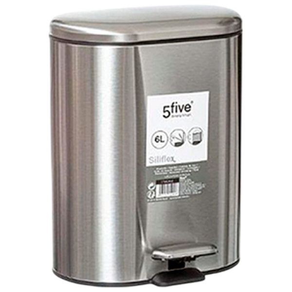 Coș de gunoi Five Siliflex Silver Metal, 6l photo 1