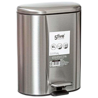 Coș de gunoi Five Siliflex Silver Metal, 6l