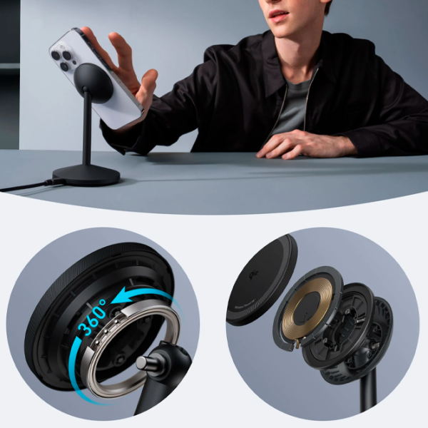 Сетевое зарядное устройство Anker MagGo Single Stand (25 Вт) Черный 3 A / Черный photo 3