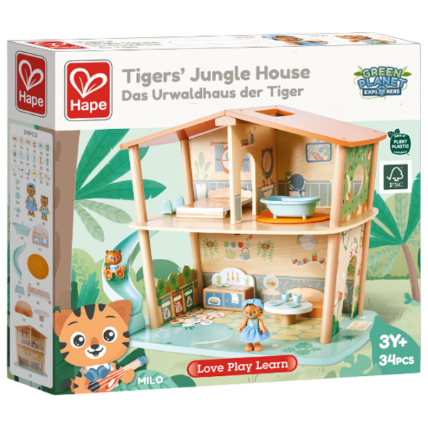 Căsuță pentru păpuși Hape Tigers Jungle House poopsie E3412  3+ photo 4