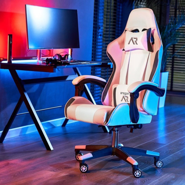 Scaun Gaming Jumi Aragon CM-880627 Pink White  photo 7
