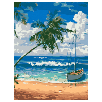 Pictură pe numere BrushMe Insula paradisului RBS51690FC 40 x 30 cm, Pânză