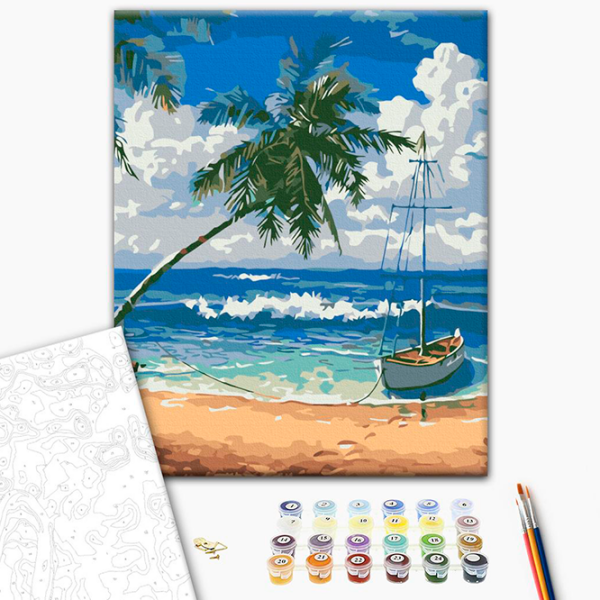Pictură pe numere BrushMe Insula paradisului RBS51690FC 40 x 30 cm, Pânză photo 3