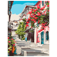 Pictură pe numere BrushMe Grecia RBS7519FC 40 x 30 cm, Pânză