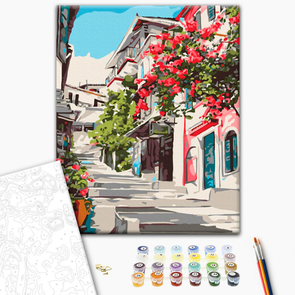 Pictură pe numere BrushMe Grecia RBS7519FC 40 x 30 cm, Pânză photo 3