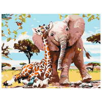 Pictură pe numere BrushMe Prieteni drăguți RBS8895FC 40 x 30 cm, Pânză