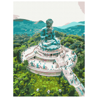 Pictură pe numere BrushMe Marele Buddha Tian Tan RBS52478FC 40 x 30 cm, Pânză