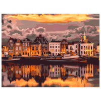 Pictură pe numere BrushMe Seara în Stockholm RBS24413FC 40 x 30 cm, Pânză