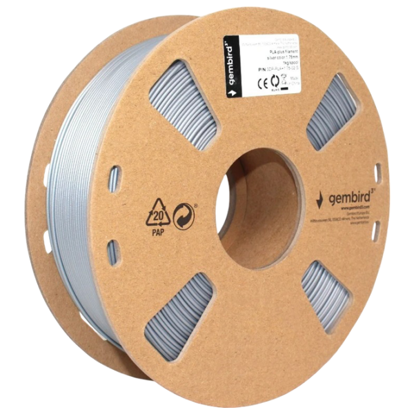 Филамент Gembird 3DP-PLA1.75-01-S Серебряный  photo 2