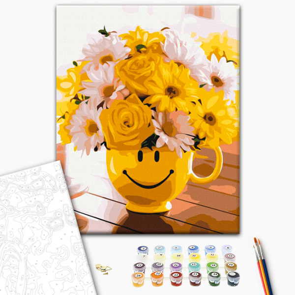 Pictură pe numere BrushMe Buchetul fericirii RBS34186FC 40 x 30 cm, Pânză photo 3